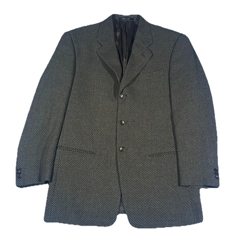 Armani Collezioni Men's 40R Striped Blazer 3 Button Linen Blend Saks Fifth Italy